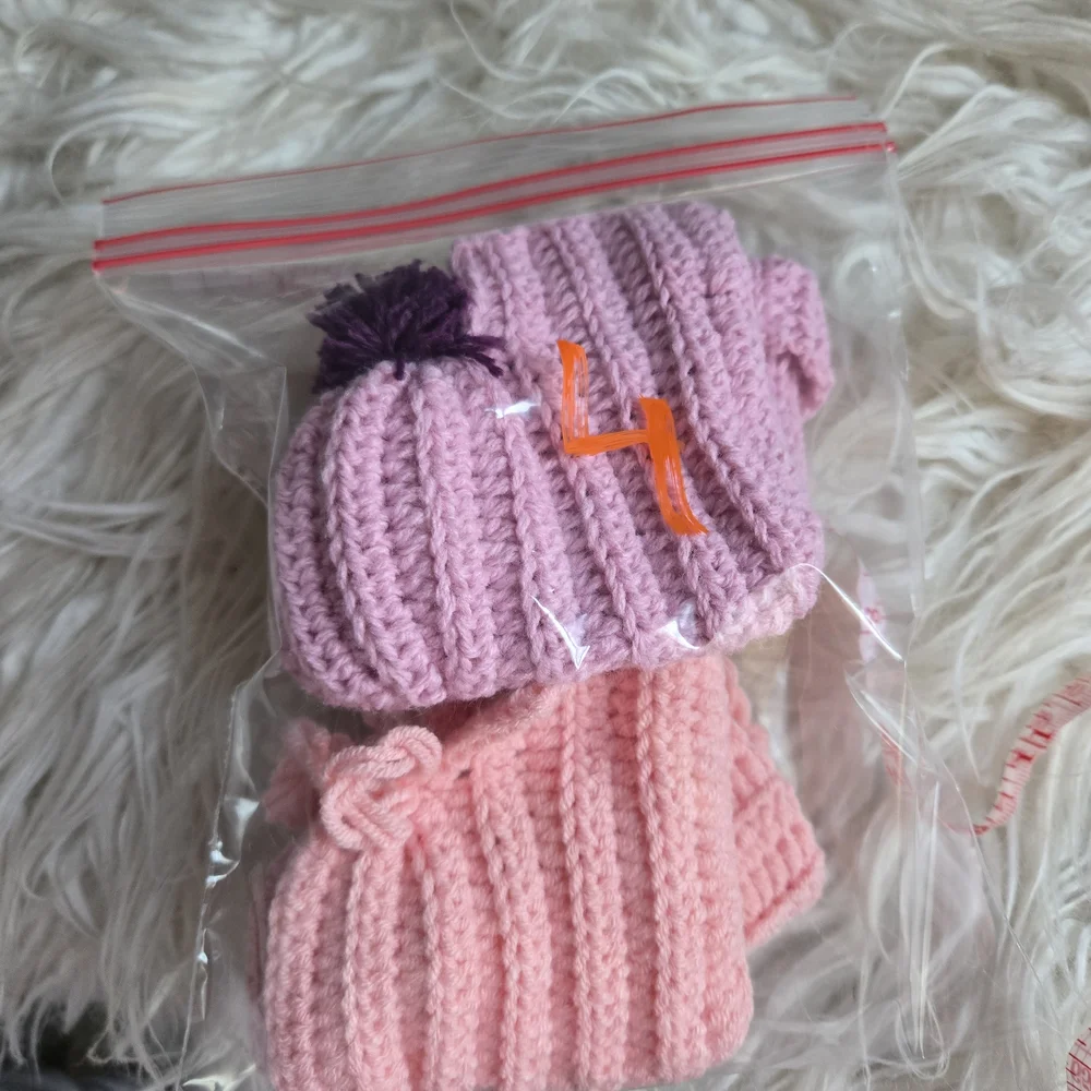 Cozy Pink and Purple Knit Baby Booties